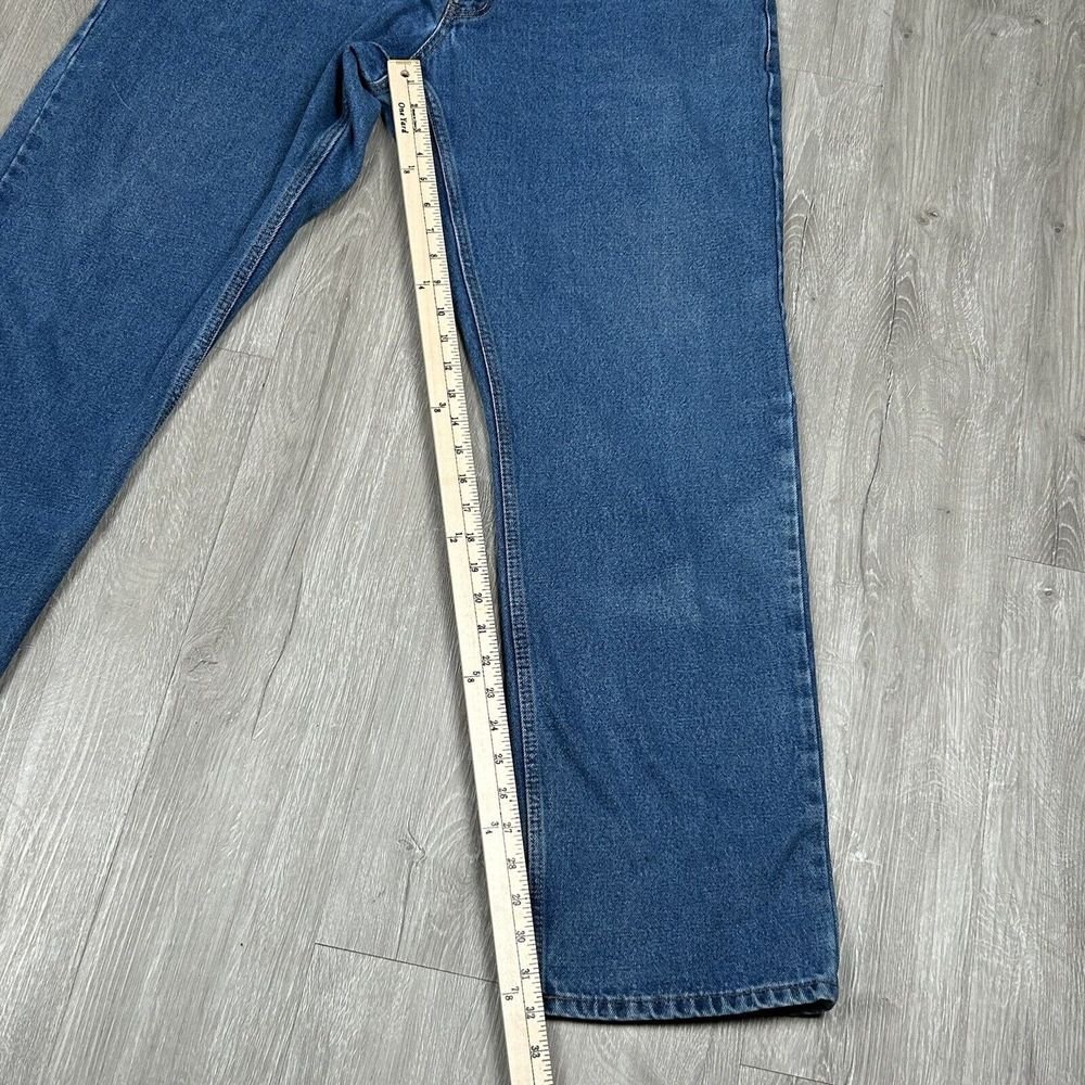 Key Jeans‎ Mens 36x32 Blue Straight Leg Workwear 5 Pocket Logo Denim Outdoor - Picture 7 of 8